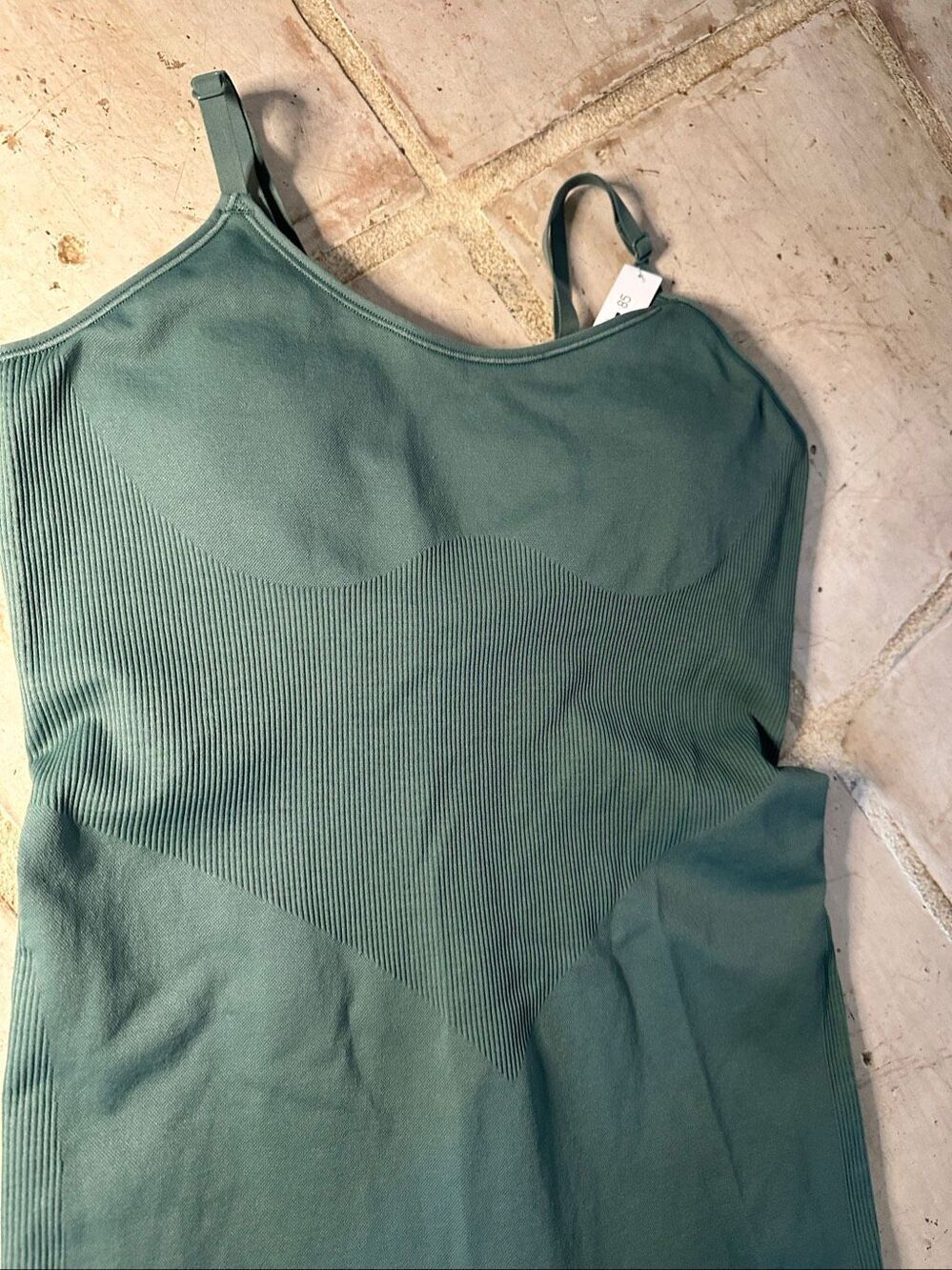 NWT Pink by Victoria’s Secret seamless workout onesie in sage green - Picture 5 of 12